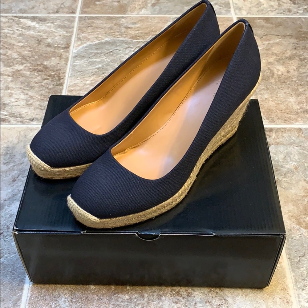 Brand new J.Crew Navy Wedges Size 8